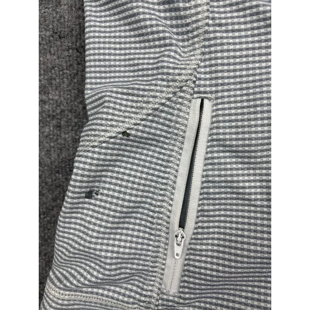 Lululemon Jacket Womens 4 Gray Gingham Full Zip Long Sleeve Athletic Lightweight